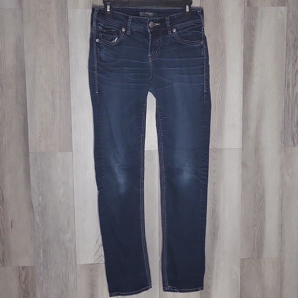 Silver Jeans Womens W27/L31 Suki Mid Slim Denim‎ Mid Rise Classic